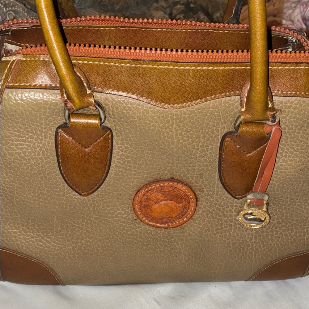 Dooney & Bourke Olive and Brown Leather‎ Satchel